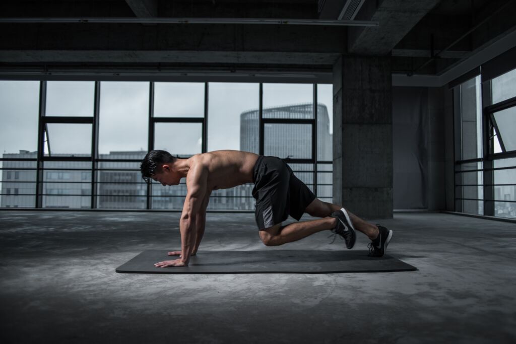 Man doing exercises on the floor