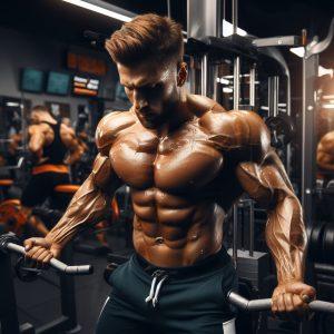 Unleashing Your Strength, The Power of Testosterone in Strength Training, a very muscular man working out in the gym