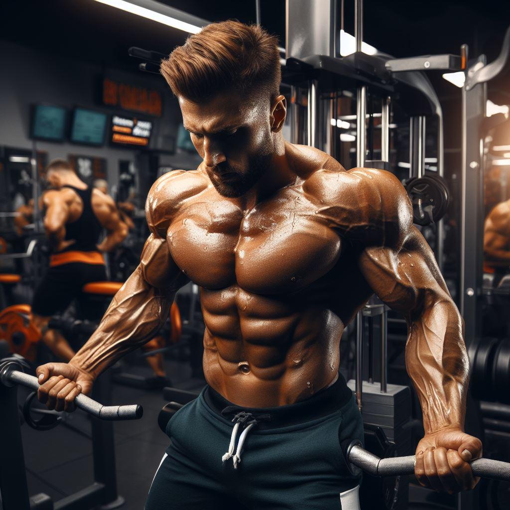 Unleashing Your Strength, The Power of Testosterone in Strength Training, a very muscular man working out in the gym